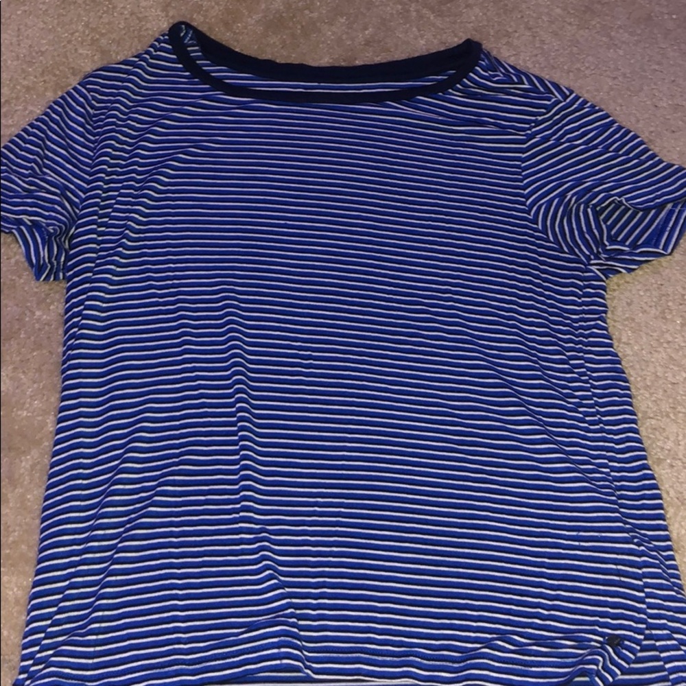 blue striped american eagle top